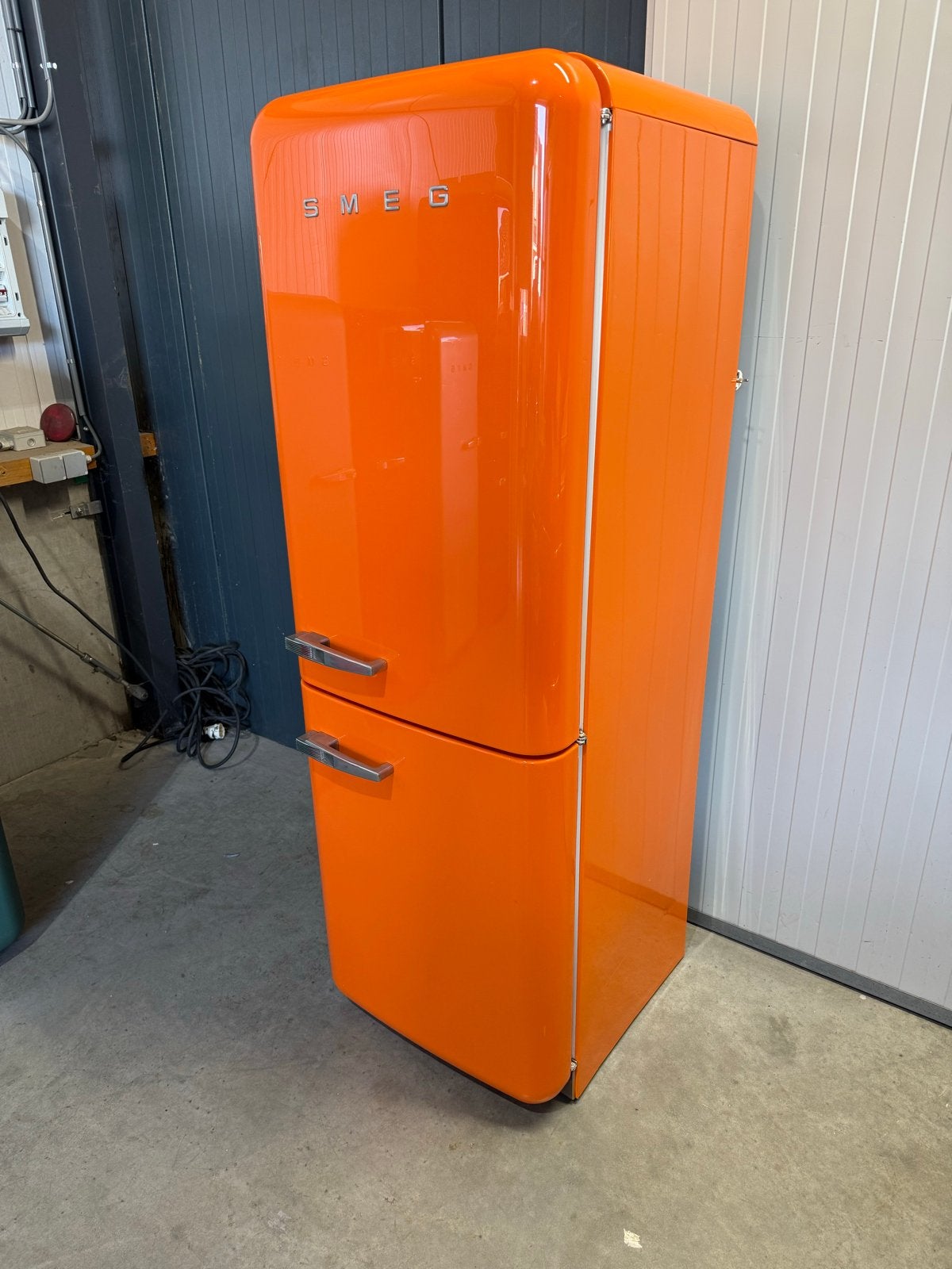 Smeg Koelkast met Aparte Vriezer - Oranje Retro Design, Witgoed en Apparatuur, Bella, 200 liter of meer, 60 cm of meer, Met aparte vriezer