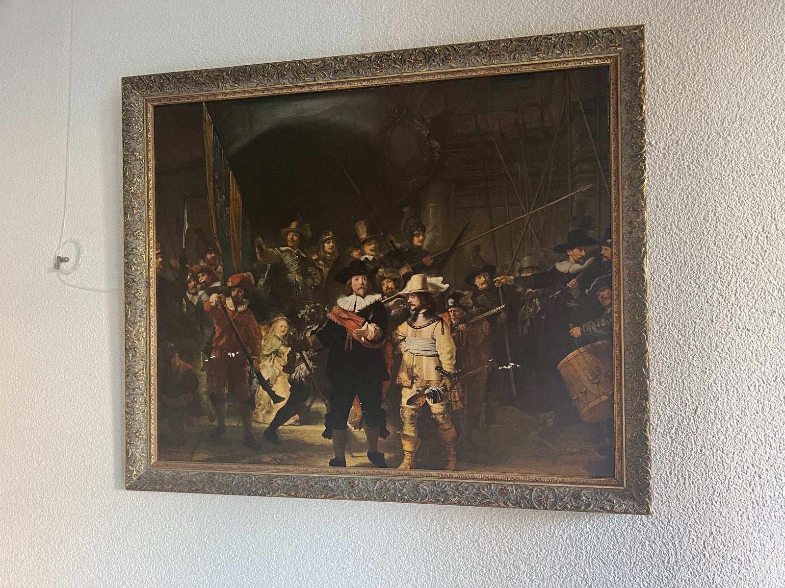 Houten baroklijst met poster De Nachtwacht Kunsthandel Darco, Ophalen, Portret of Personen, Overige ondergronden, Bijzondere lijst