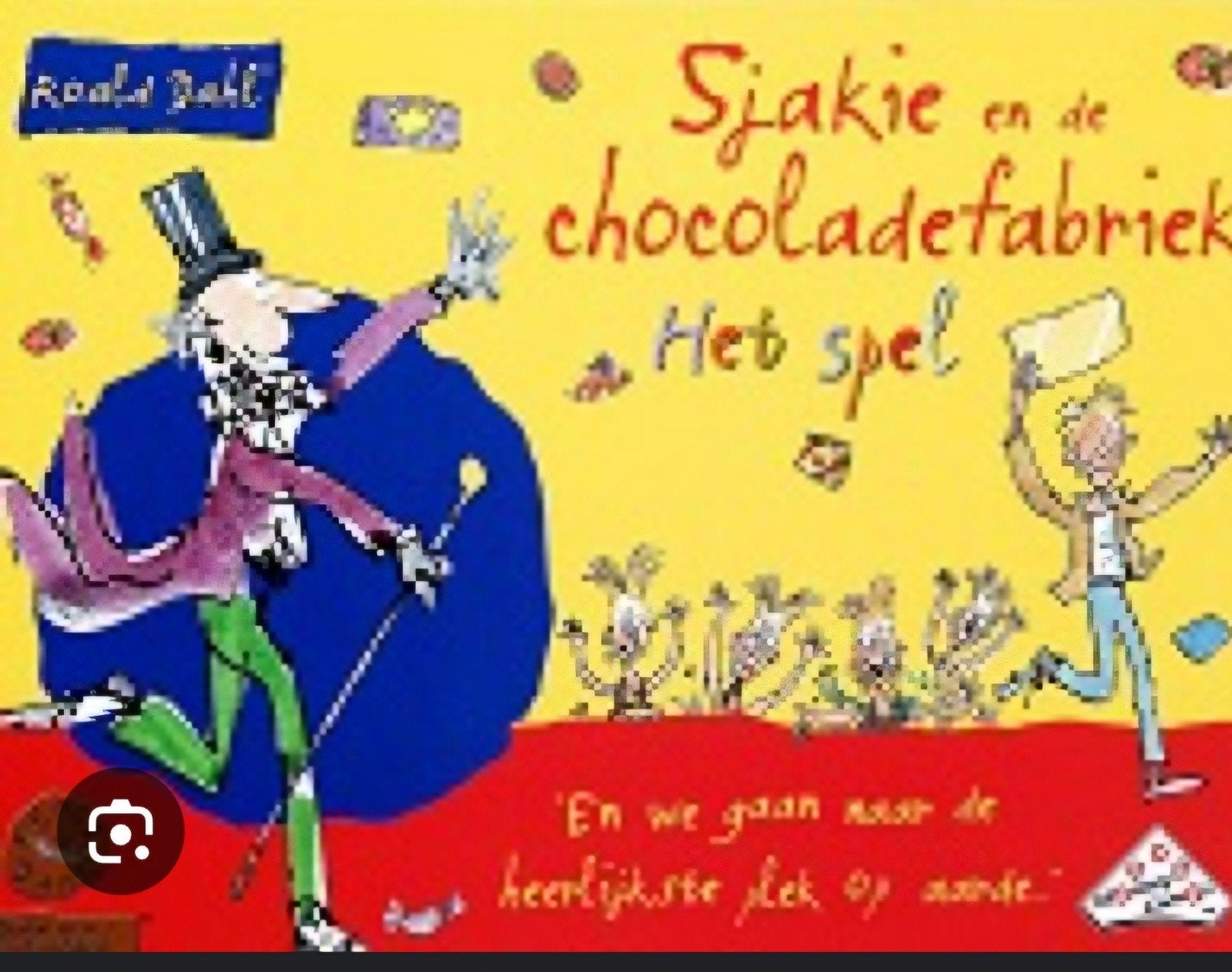 Leuk kinderspel sjakie en de chocoladefabriek, Drie of vier spelers, Ophalen of Verzenden, Zo goed als nieuw