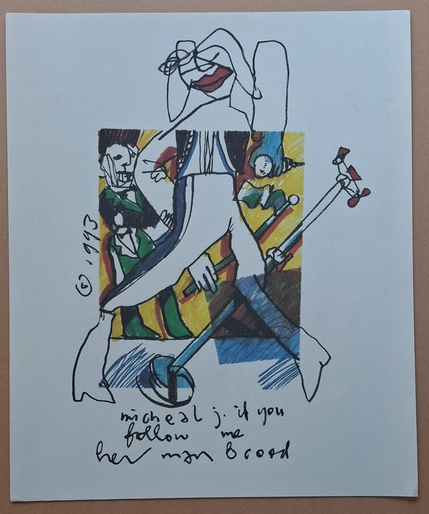 Herman Brood - Michael Jackson - Pop Series 93, Antiek en Kunst, Gesigneerd in de plaat, Ophalen of Verzenden, Portret en Figuren