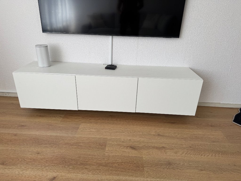 Zwevend tv meubel wit, Ophalen, 150 tot 200 cm, Zo goed als nieuw, Minder dan 100 cm