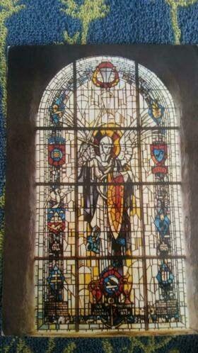 kaart gebrandschilderd raam sainte mere eglise frankrijk, Verzamelen, Ophalen of Verzenden, 1980 tot heden, Gelopen, Frankrijk