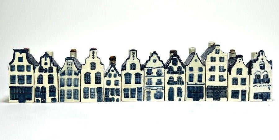 1197. KLM huisjes, Blue Delft's/Rynbende, ca. 1960, Ophalen of Verzenden