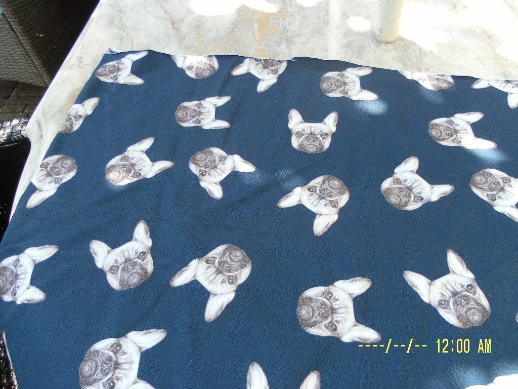 bull dog stof rekbaar nieuw kinderstof 1 meter, Hobby en Vrije tijd, Stoffen en Lappen, Blauw, 120 cm of meer, Nieuw, Ophalen of Verzenden