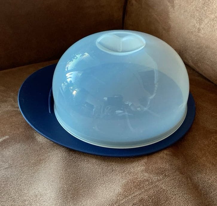 Tupperware Serveerwonder - Blauw/Transparant, Schaal, Blauw, Ophalen of Verzenden, Zo goed als nieuw