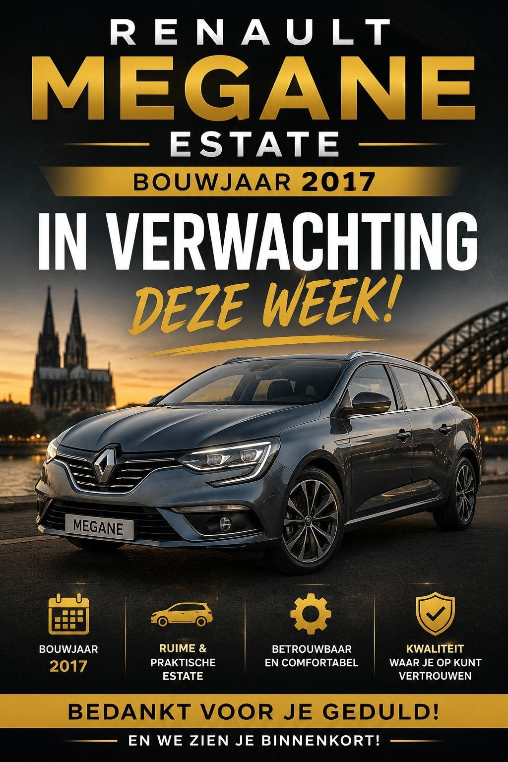 Renault Mégane 1.2 Energy TCe 100pk 2017 Grijs, Auto's, Voorwielaandrijving, 101 pk, 4 cilinders, Leder en Stof