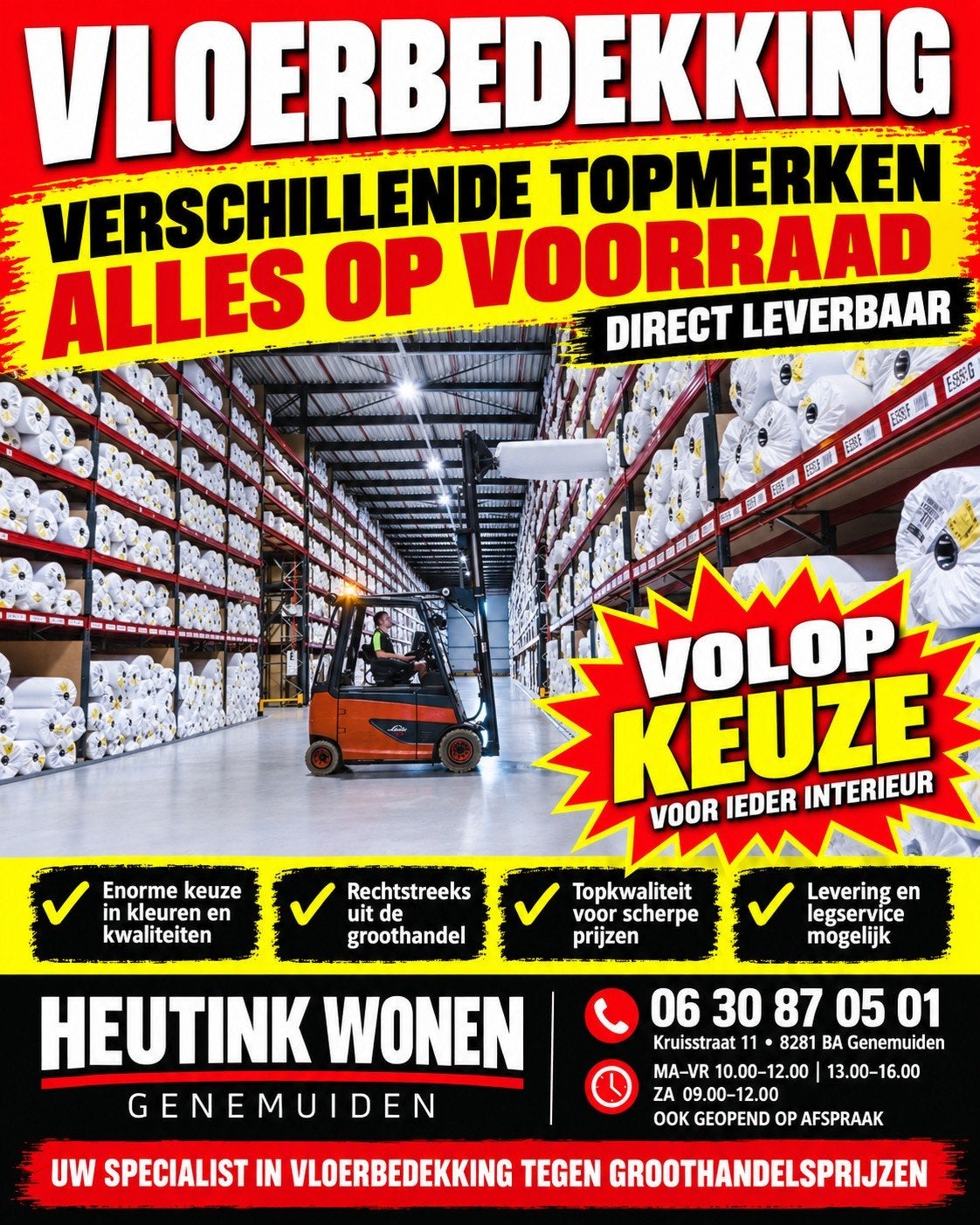 Deze Week MAGAZIJN OPRUIMING PVC VLOEREN  TAPIJT 

Geef, Ophalen of Verzenden, Nieuw, Overige typen