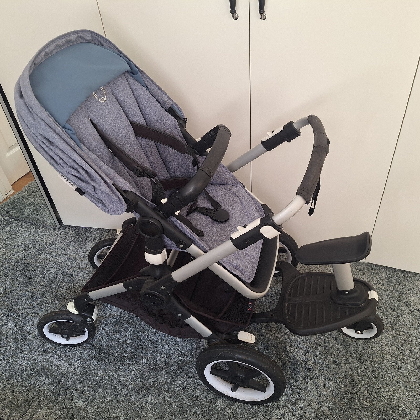 Bugaboo reiswieg en buggy met Maxi-Cosi en meerijdplankje., Ophalen, Bugaboo, Zo goed als nieuw, Combiwagen