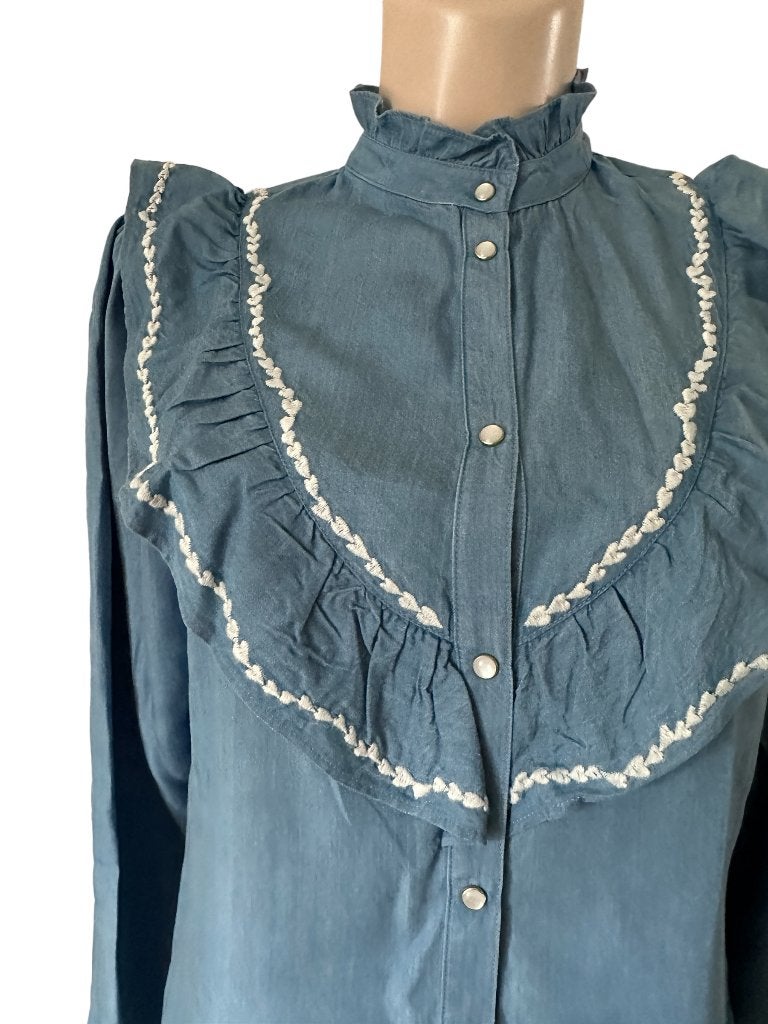 Fabienne Chapot blouse, Blauw, Ophalen of Verzenden, Zo goed als nieuw