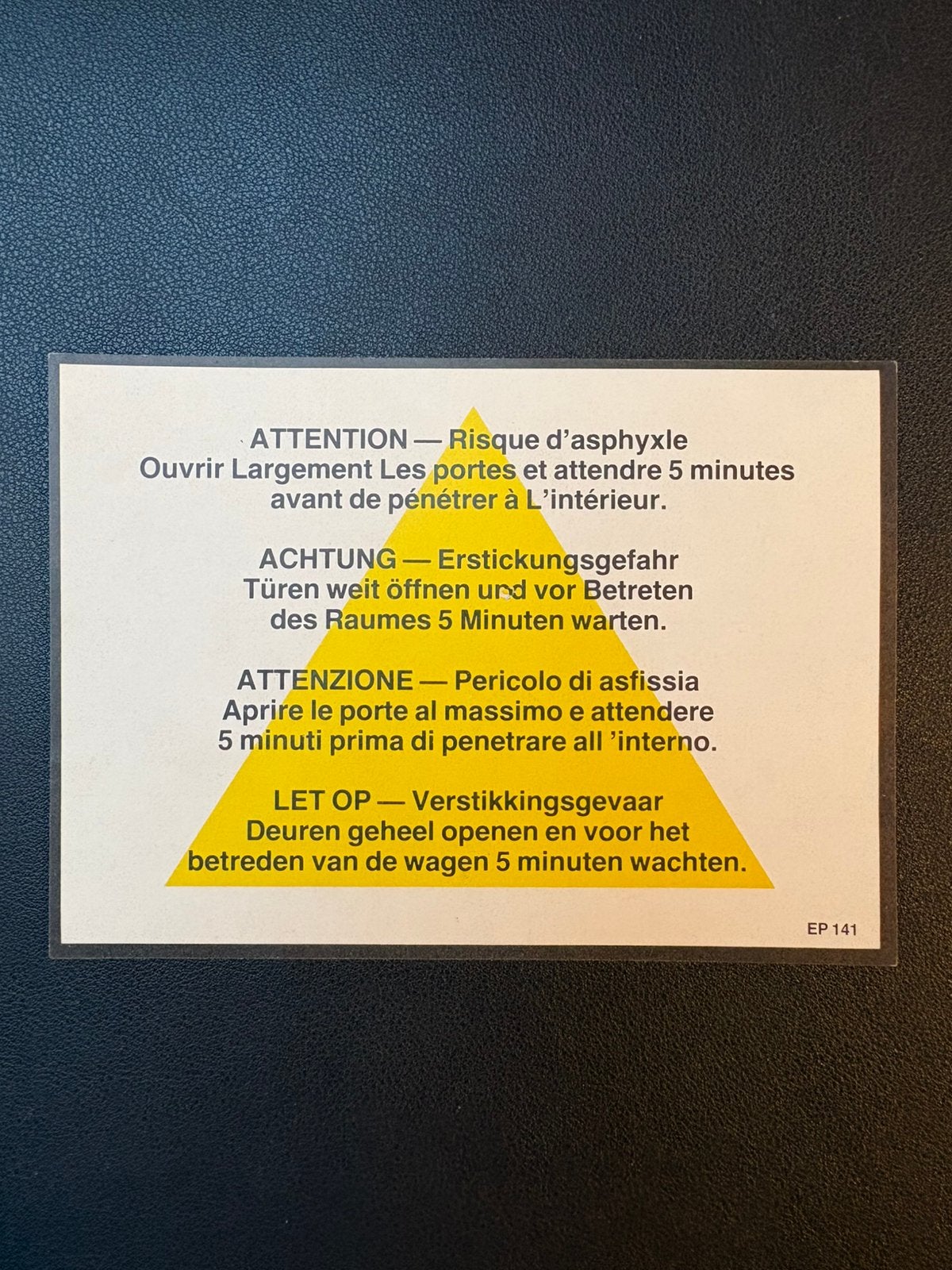 Sticker goederenwagons ‘Verstikkingsgevaar’, Ophalen of Verzenden, Zo goed als nieuw, Trein