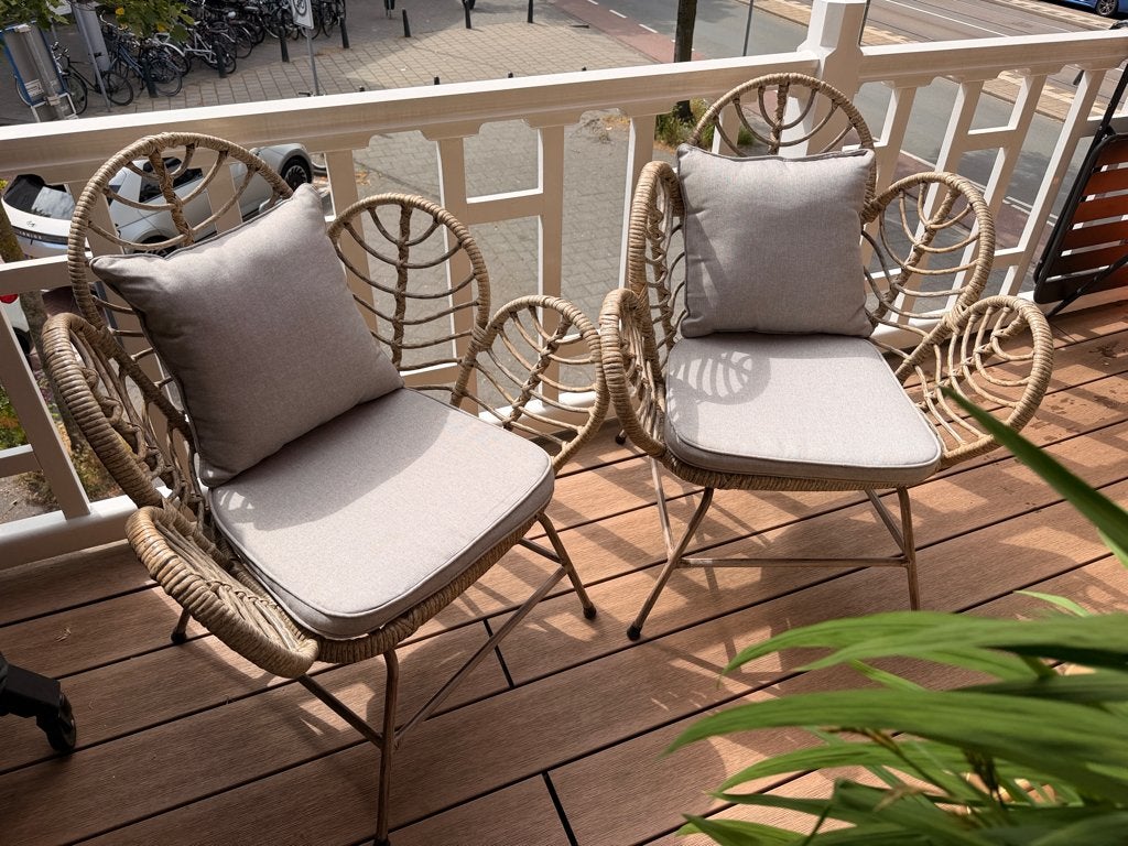 Vlinder tuinstoel Ylva wicker rotan naturel boho - karwei, Ophalen, Zo goed als nieuw, Wicker