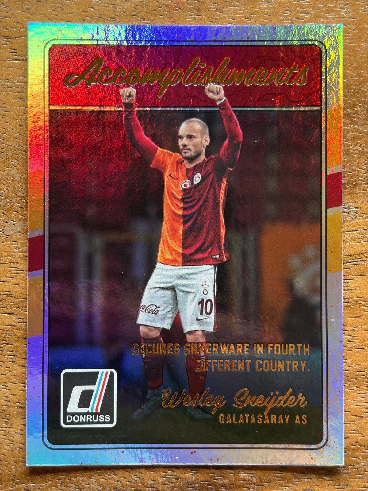Wesley Sneijder Galatasaray Donruss Soccer kaart, Ophalen of Verzenden, Zo goed als nieuw, Buitenlandse clubs, Spelerskaart