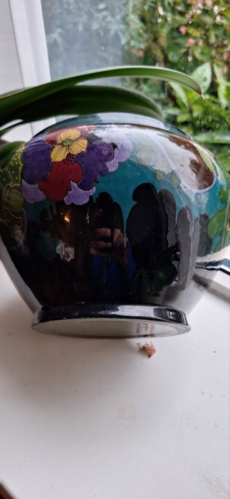 Antieke Ivora Gouda Holland Bloempot, Ophalen, Gebruikt, Rond, Binnen