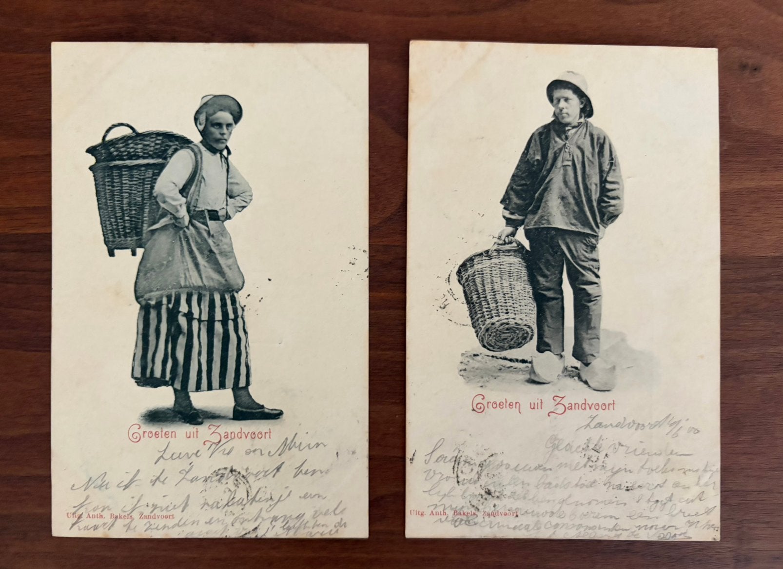 Twee ansichtkaarten “Groeten uit Zandvoort”, verstuurd 1900, Ophalen of Verzenden, Voor 1940, Gebruikt