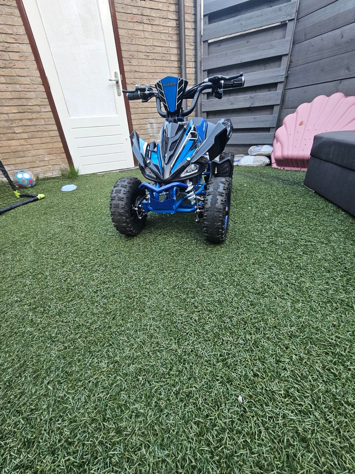 Elektrische Kinderquad 1000W - Blauw met LED-verlichting, Ophalen