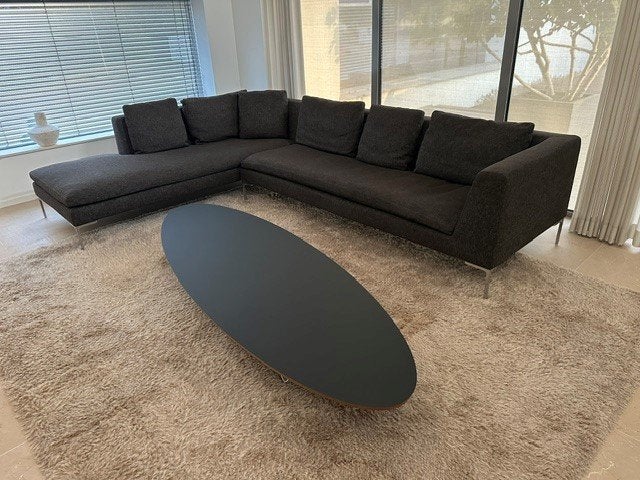 B&B Italia Charles hoekbank - donkerbruin, Ophalen, Modern design, Hoekbank, 300 cm of meer