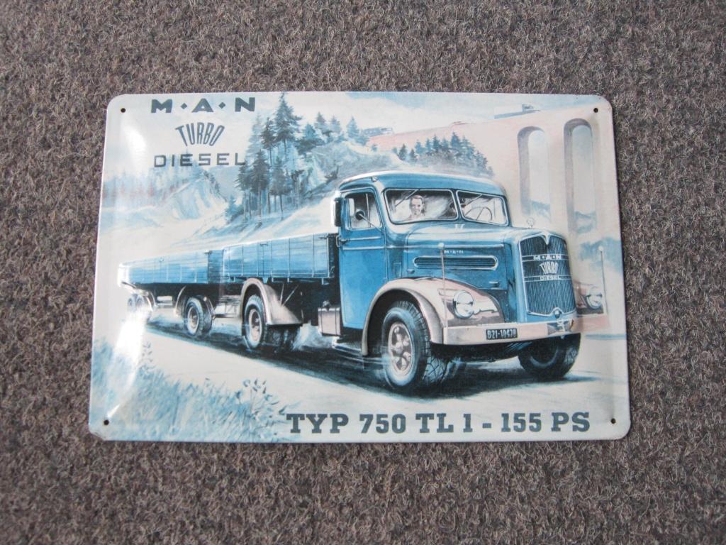 MAN TRUCKS BLIKKEN RECLAMEBORD, Ophalen, Gebruikt, Reclamebord