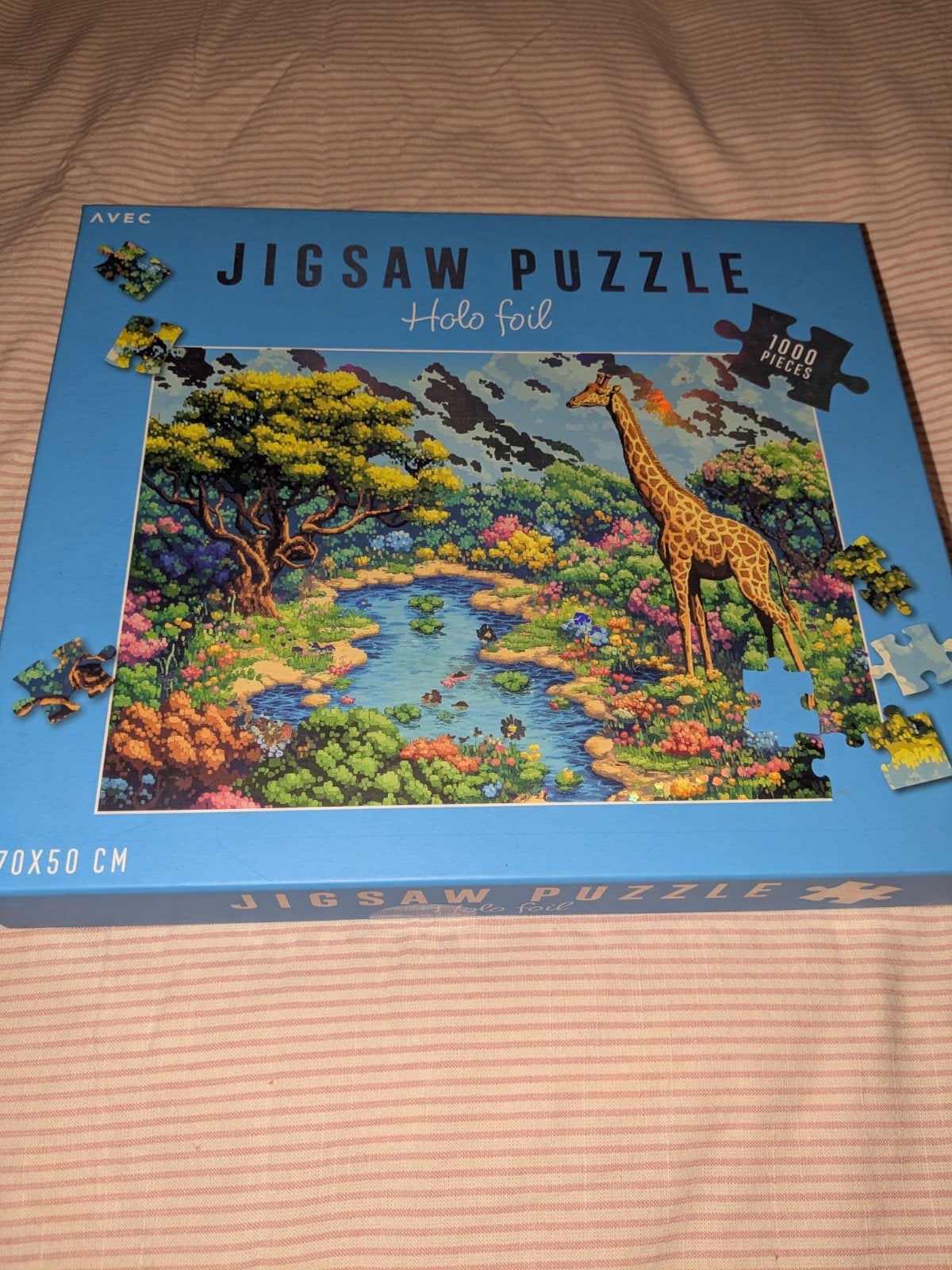 Jigsaw Puzzel Holo Foil Giraffe 1000 stukjes, Ophalen of Verzenden, 500 t/m 1500 stukjes, Nieuw, Legpuzzel