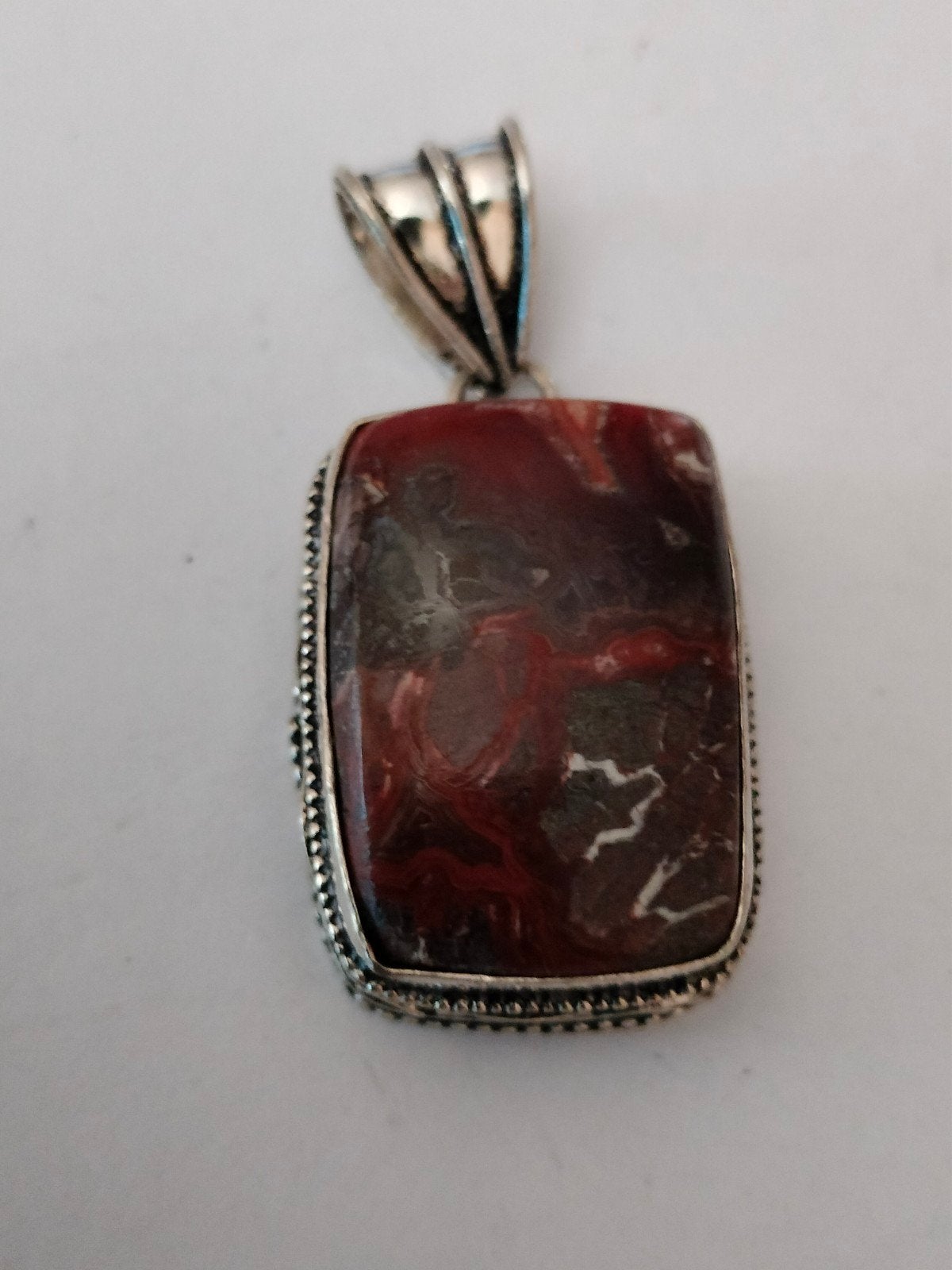 Zilveren hanger met rode Jasper, Overige voorstellingen, Verzenden, Nieuw, Met edelsteen