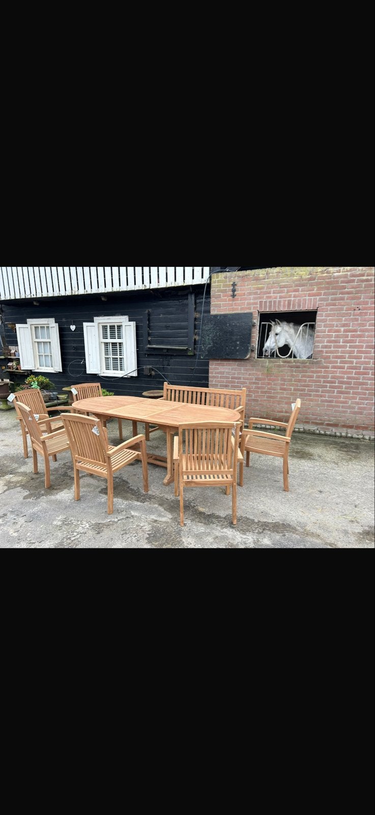 Tuinset van teakhout, nieuw!, Ophalen, Eettafel, Teakhout, Nieuw