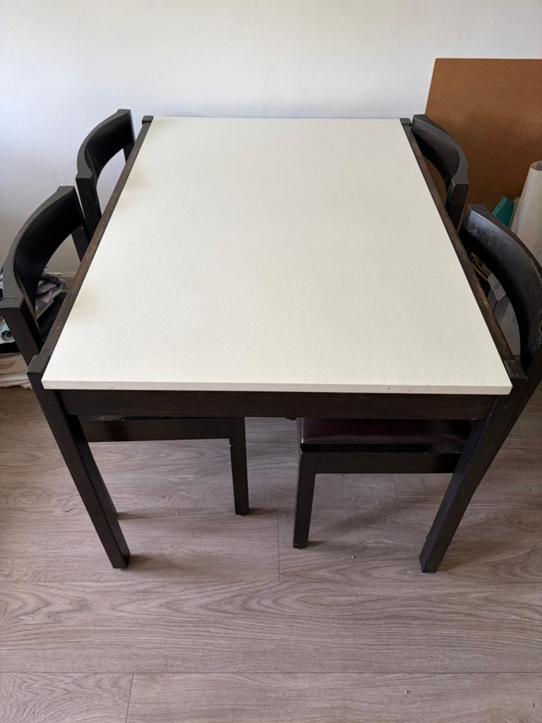 Pastoe van Cees Braakman uitschuifbare tafel met 4x vintage, Huis en Inrichting, Tafels | Eettafels, Ophalen, Zo goed als nieuw