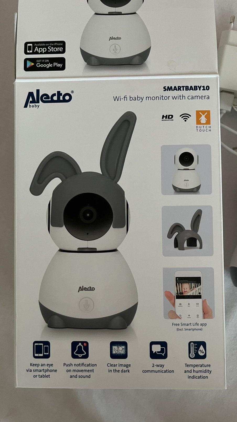 Alecto smartbaby10 babyfoon wifi, Kinderen en Baby's, Ophalen of Verzenden, Zo goed als nieuw, 250 meter of meer, Camera