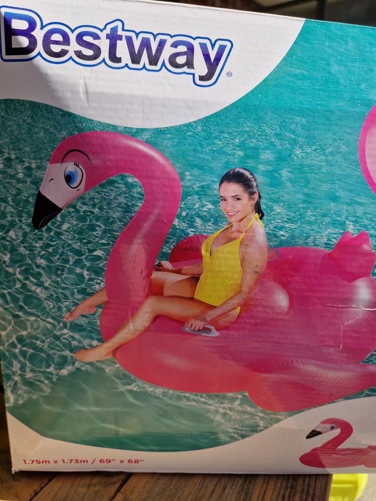 Bestway Opblaasbare Flamingo Zwemband - 1.75m x 1.73m, Ophalen