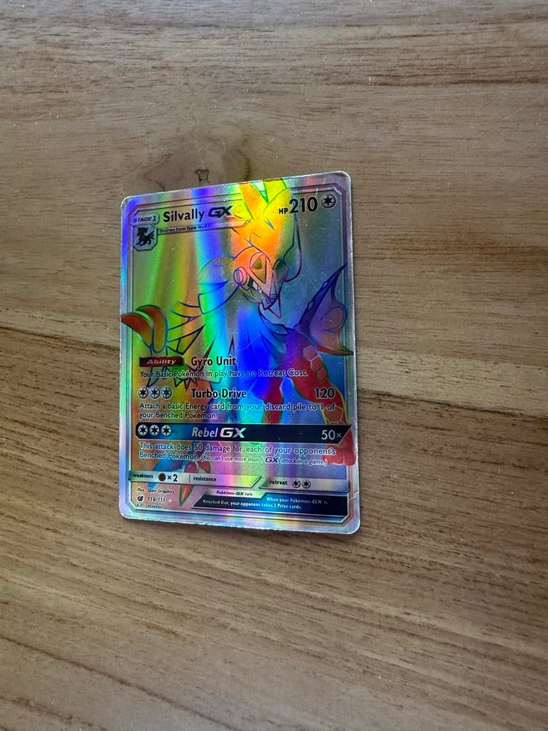 Silvally GX Full Art Rainbow Rare Pokémon Kaart, Ophalen of Verzenden, Zo goed als nieuw, Losse kaart, Foil