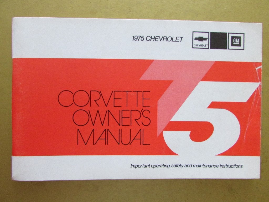 1975 Chevrolet Corvette owner's manual, Engels, Ophalen of Verzenden