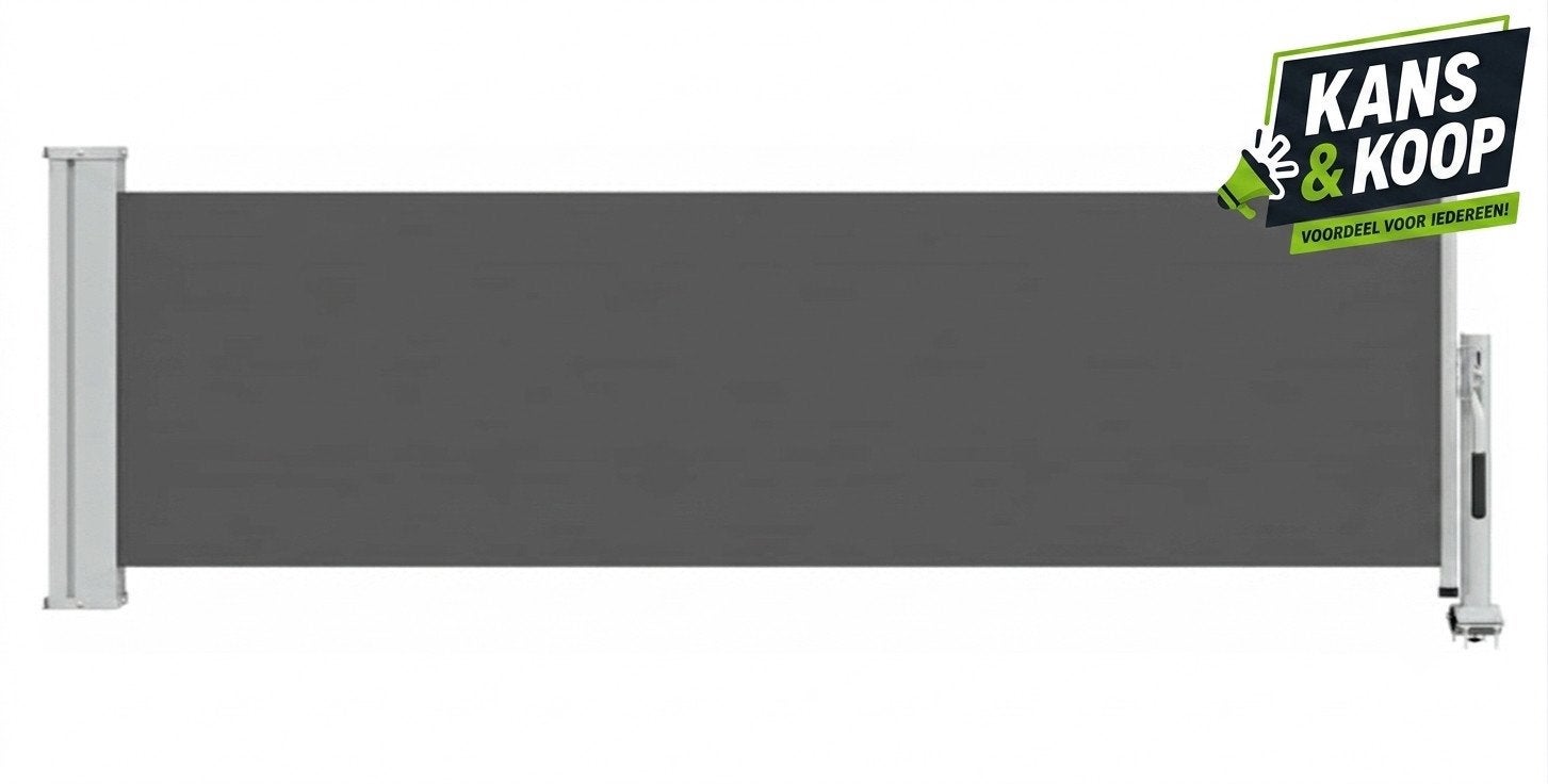 NIEUW Uittrekbaar Zijscherm Windscherm 100 x 300 cm Donkergr, Tuin en Terras, Overkappingen, Ophalen of Verzenden, Gebruikt