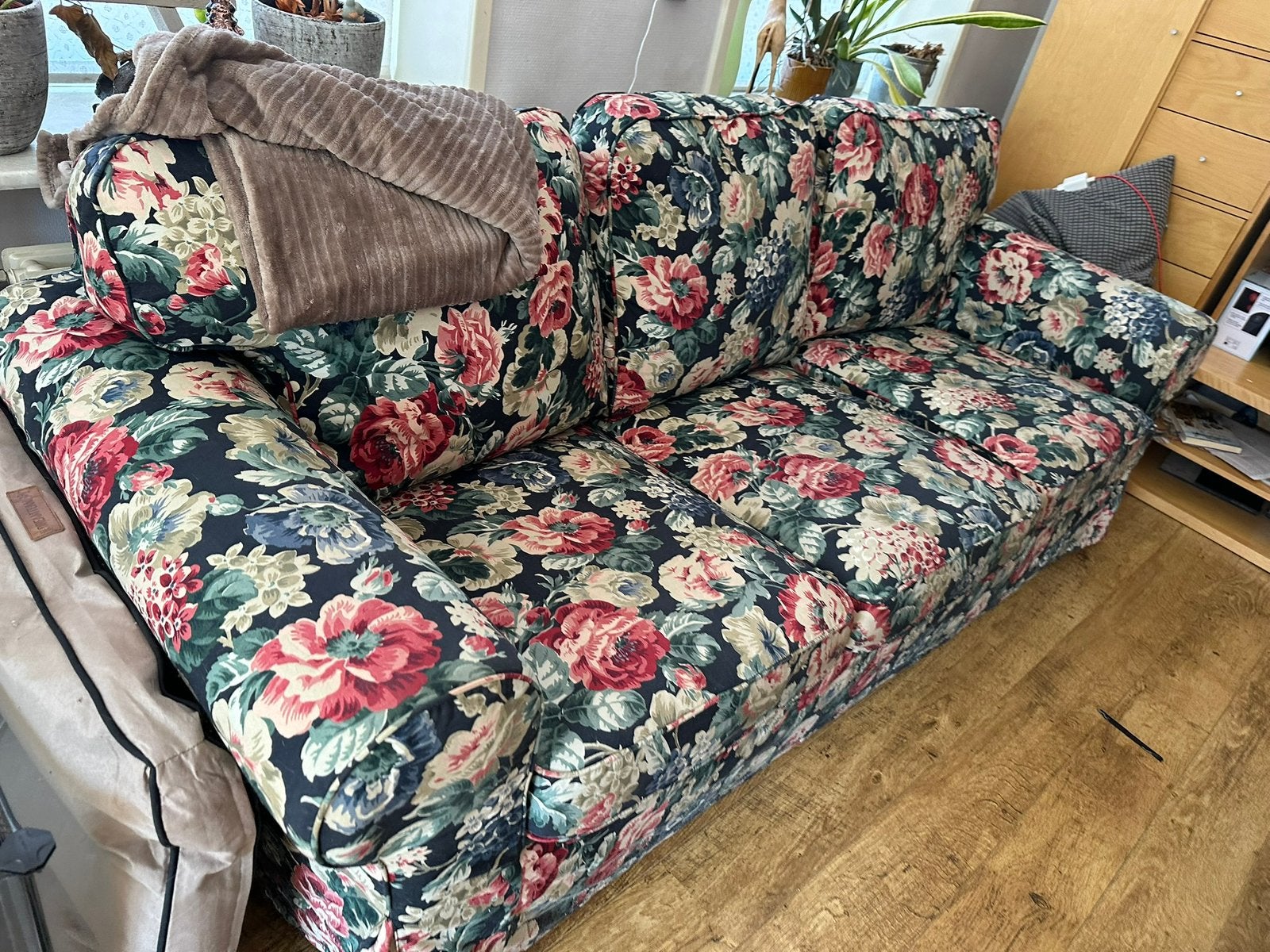 Ektorp bank Lingbo bloemenprint IKEA, Ophalen of Verzenden, Zo goed als nieuw, Rechthoekig, 125 cm of meer