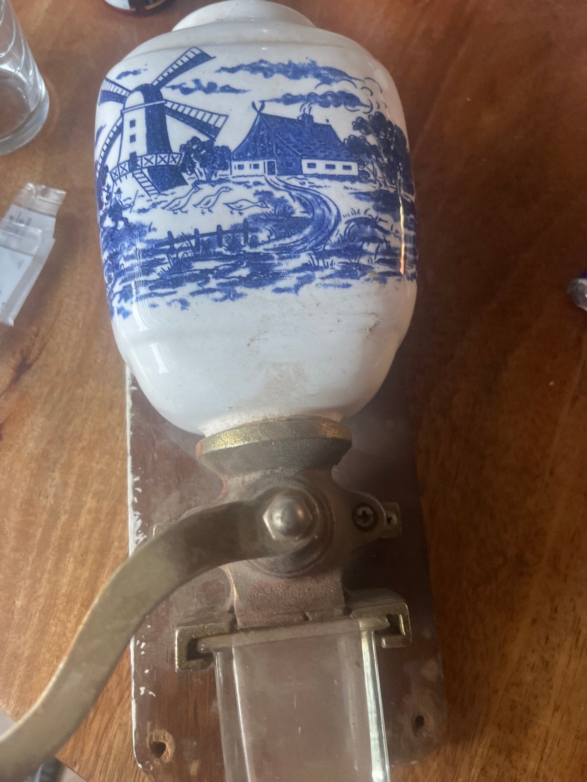 Antieke Koffiemolen - Delfts Blauw Decor, Gebruikt, Overige modellen, 2 tot 4 kopjes, Koffiebonen
