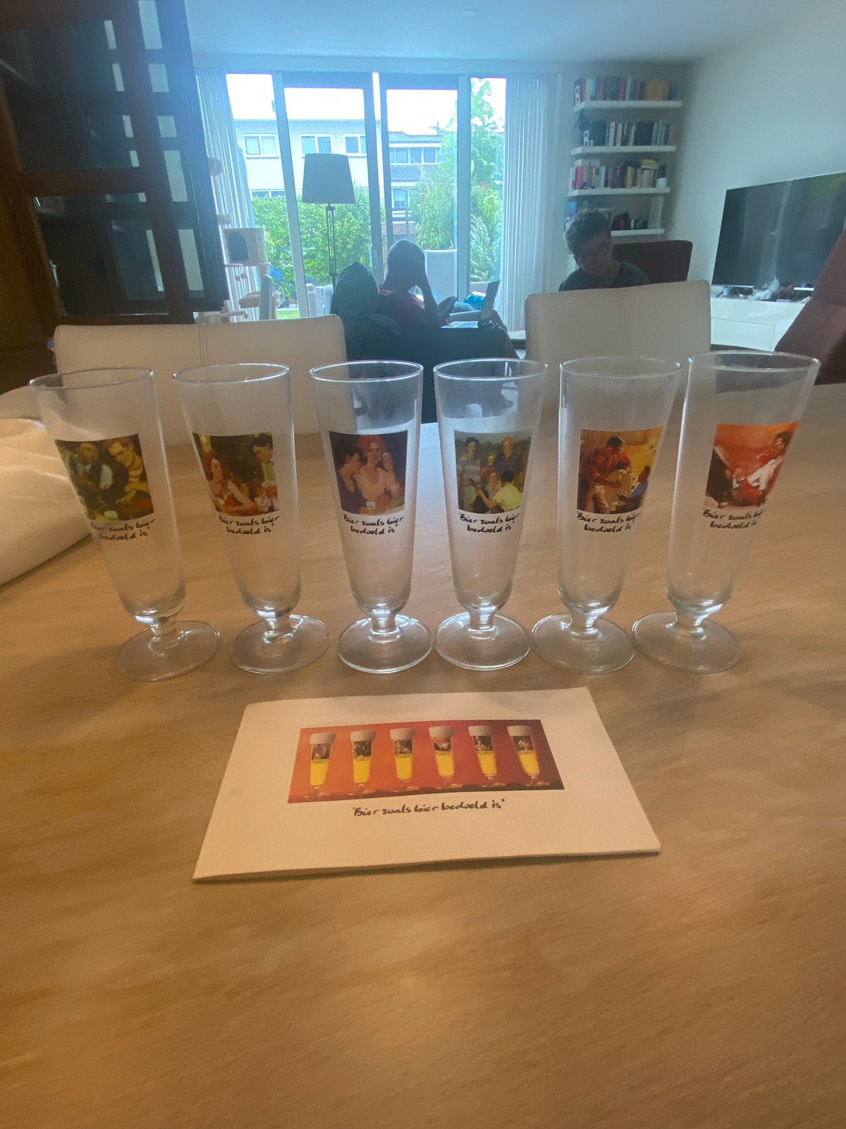 Set van 6 Vintage Heineken Bierglazen - 'Bier zoals bier bed, Ophalen of Verzenden, Zo goed als nieuw