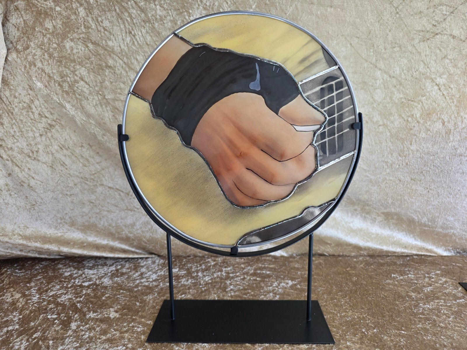 Uniek gebrandschilderd kunstwerk: Hand van Bruce Springsteen, Ophalen of Verzenden, Nieuw