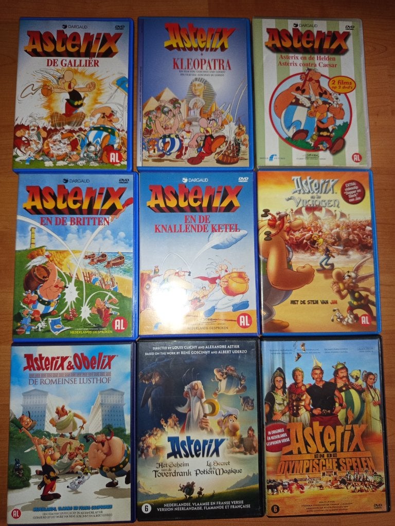 Asterix & Obelix 9 tekenfilms ֎ + film 'Olympische spelen', Europees, Gebruikt, Tekenfilm, Alle leeftijden