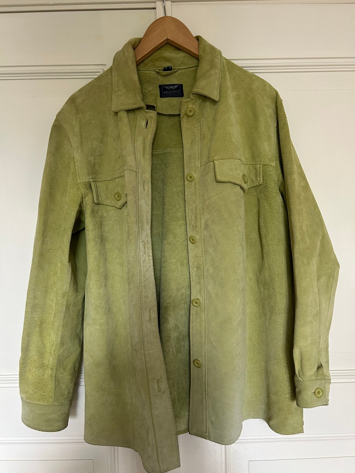 Arizona groene suede jas maat 44 of overshirt, Ophalen of Verzenden, Zo goed als nieuw, Maat 42/44 (L), Groen