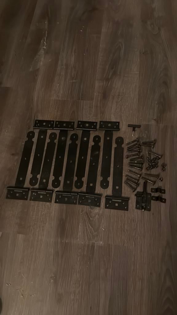 9x Zwart scharnier beslag 25cm, Doe-het-zelf en Verbouw, Hang- en Sluitwerk, Ophalen, Gebruikt, Scharnier