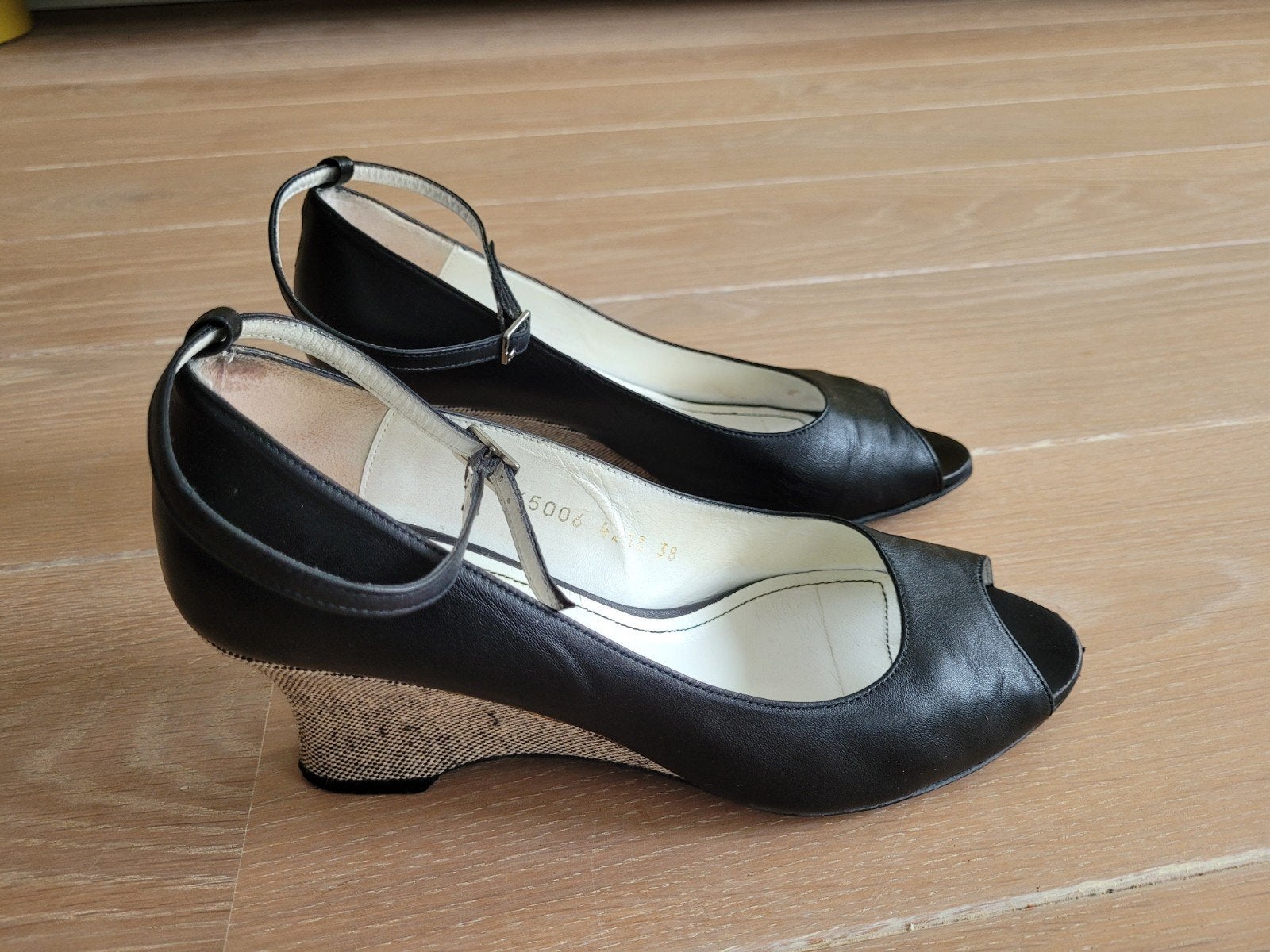 Jacobelli open schoenen met sleehak, maat 38, Jacobelli, Zwart, Gedragen, Sandalen of Muiltjes