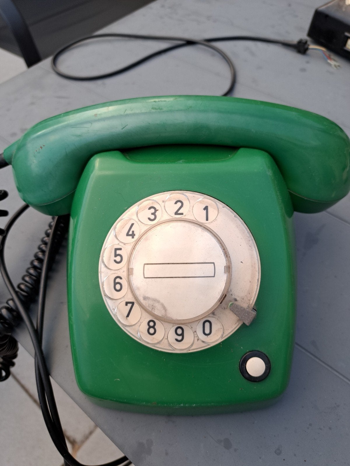 Vintage PTT T65 Draaischijf Telefoon - Groen, Ophalen of Verzenden, Gebruikt, Met draaischijf