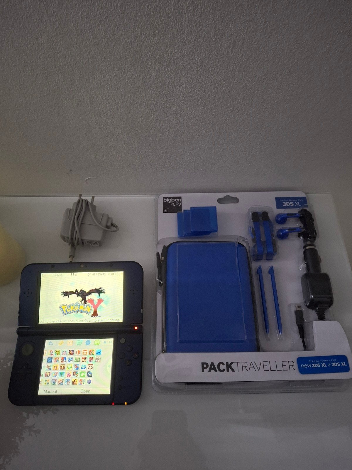 New Nintendo 3ds xl + 42 spellen, Spelcomputers en Games, Met games, Gebruikt, Blauw, Ophalen of Verzenden
