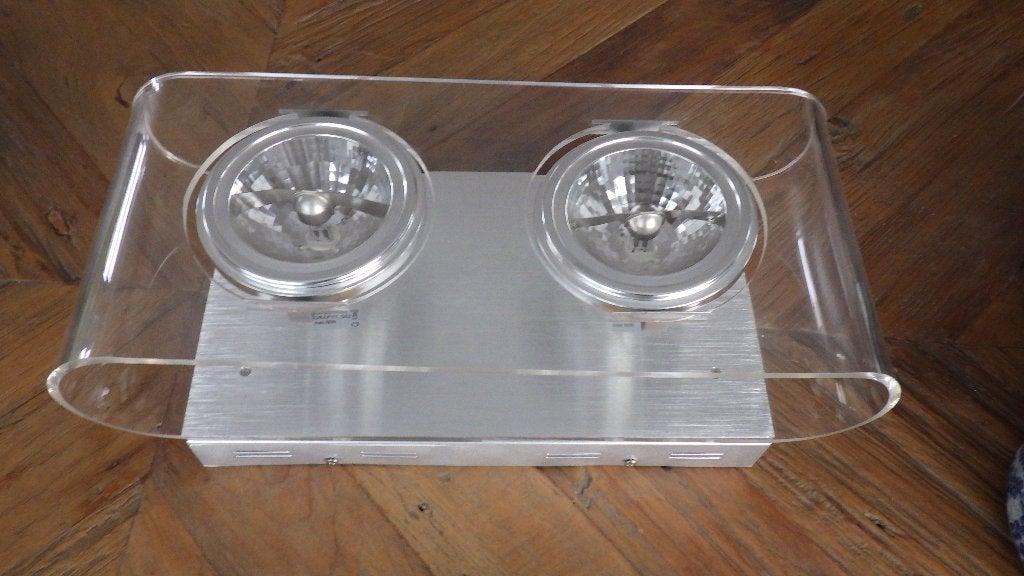 mooie wandlamp van plexiglas, Ophalen of Verzenden, Gebruikt, Metaal