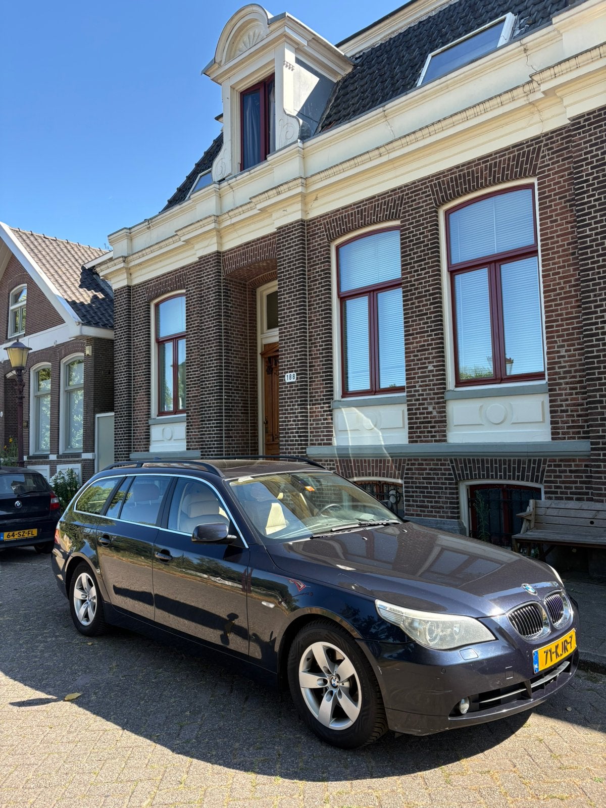 BMW 5-Serie 2.5 5.25i Touring 2006 Blauw, Auto's, BMW, Automaat, Achterwielaandrijving, Beige, 2497 cc