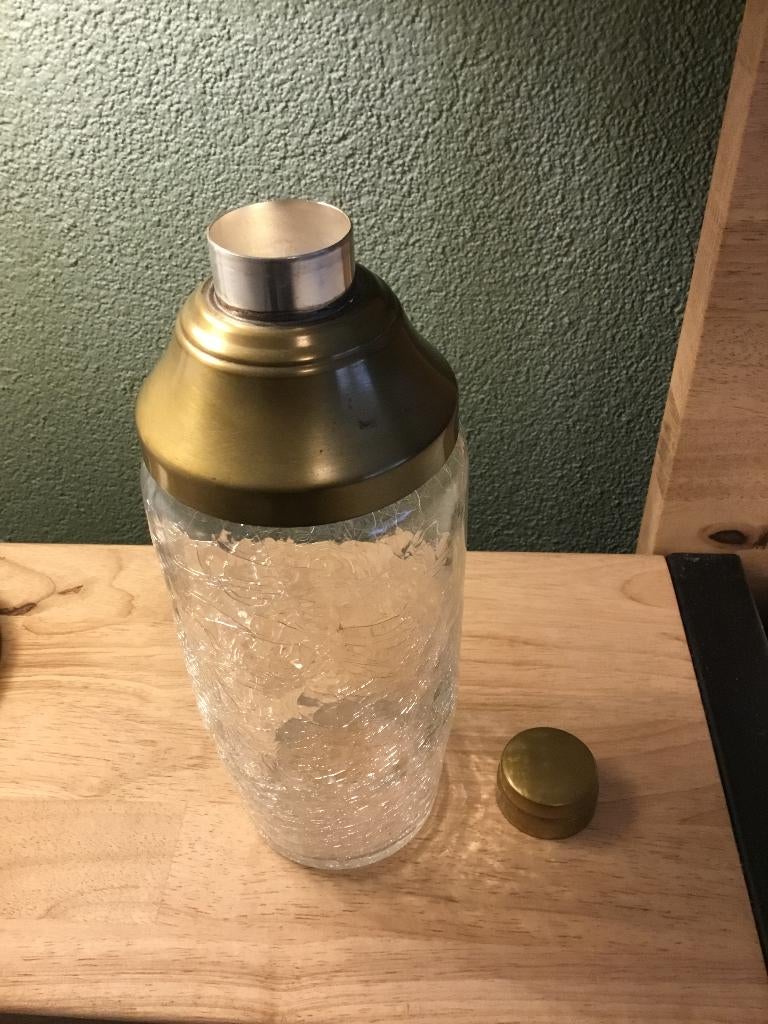 Vintage Cocktail Shaker. Craquelé glas., Antiek en Kunst, Ophalen of Verzenden