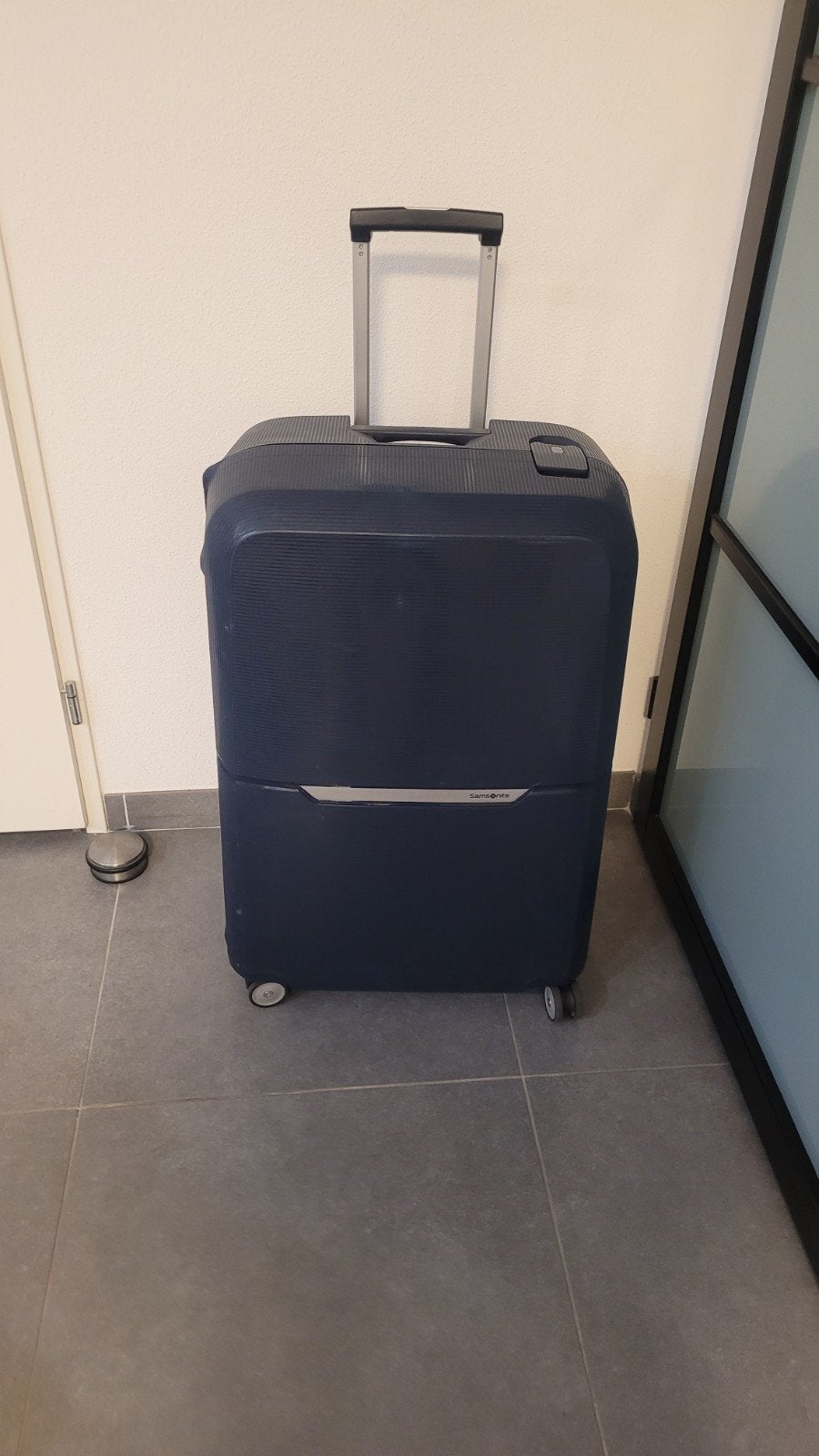 Samsonite Magnum Eco Spinner 81CM MIDNIGHT BLUE XXL Koffer, Hard kunststof, 45 tot 55 cm, 70 cm of meer, Wieltjes