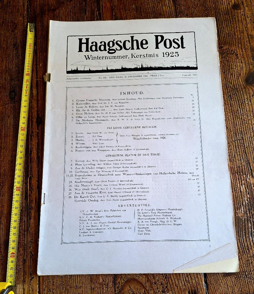 HAAGSCHE POST Kerst 1925-6 kleur bijl;Groote Fransche  Vrouw, Boeken, Tijdschriften en Kranten, Ophalen of Verzenden, Gelezen