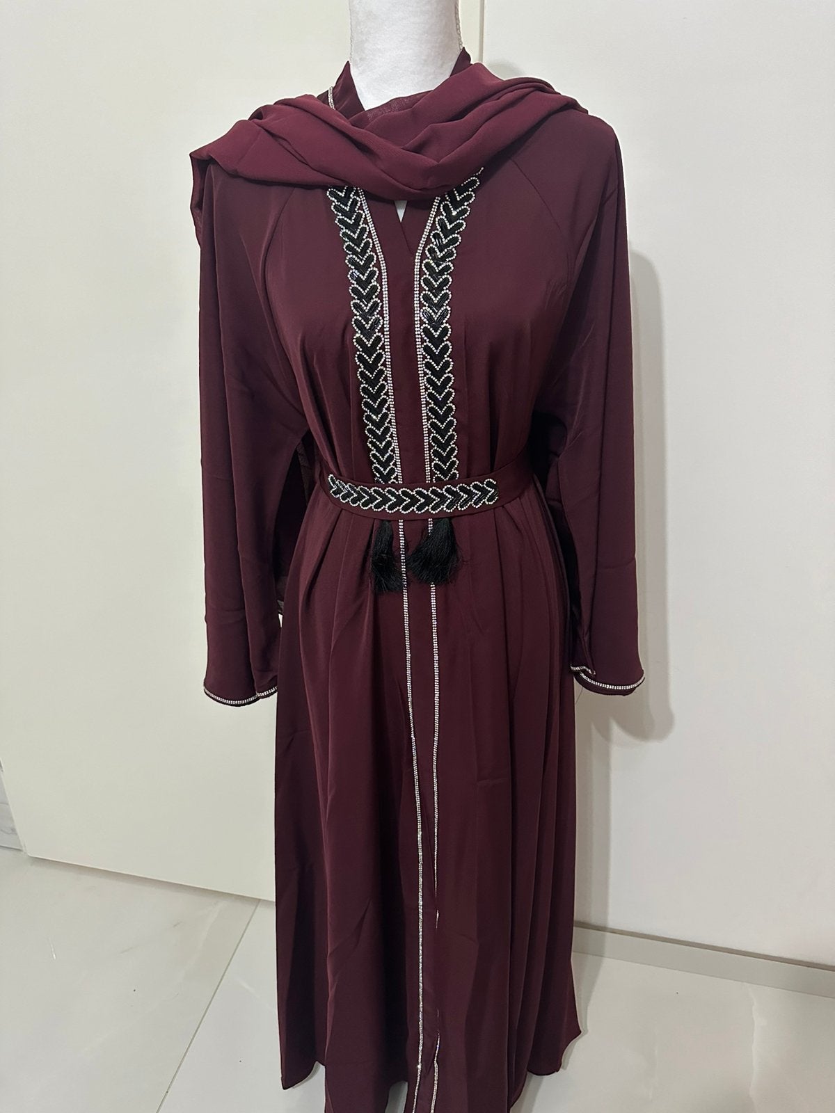 Abaya Bordeau, Kleding | Dames, Overige typen, Verzenden, Zwart, Maat 46/48 (XL) of groter