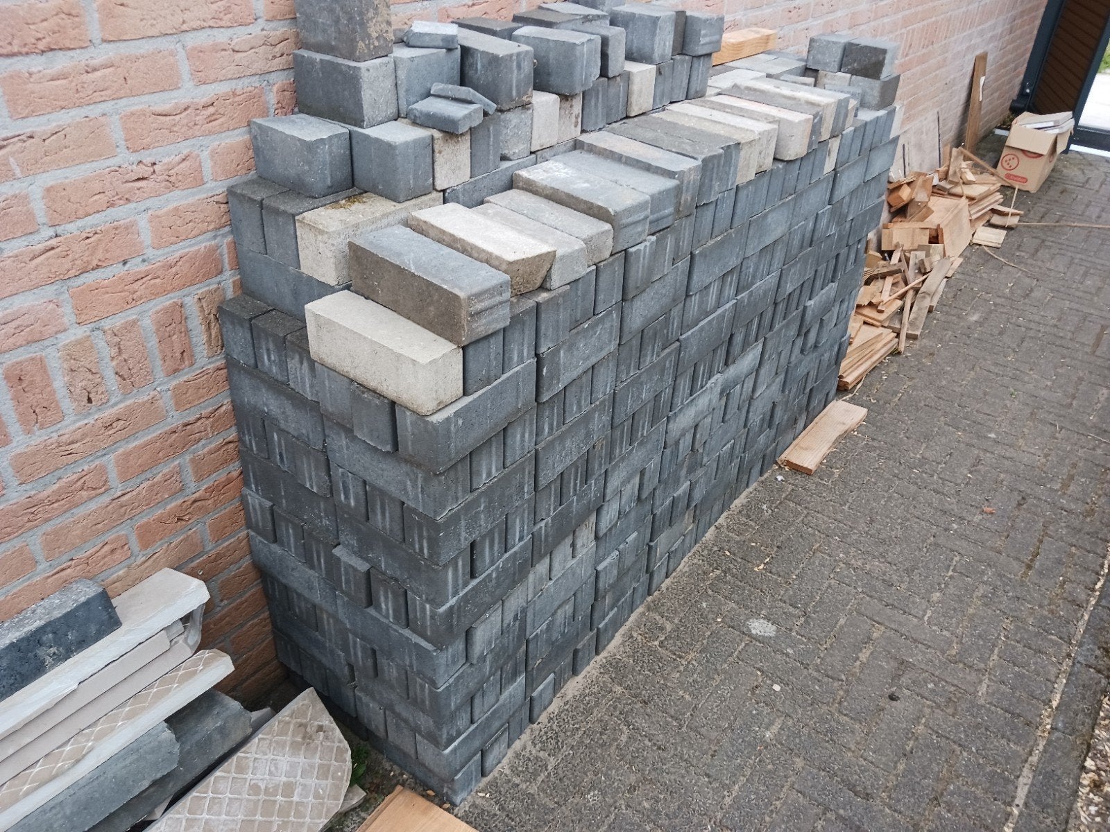 Zwart/ grijs klinkers 21x7x8 14m2, Tuin en Terras, Tegels en Klinkers, Ophalen of Verzenden, Nieuw, Beton, Klinkers