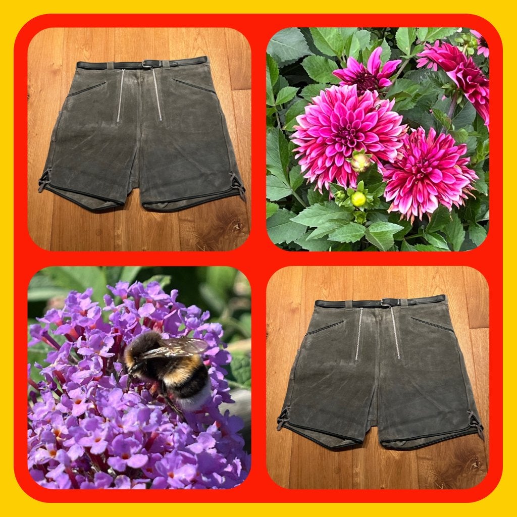 194. Nieuwe Korte Leren Broek Maat L / XL, Ophalen of Verzenden, Nieuw, Maat 56/58 (XL), Zwart