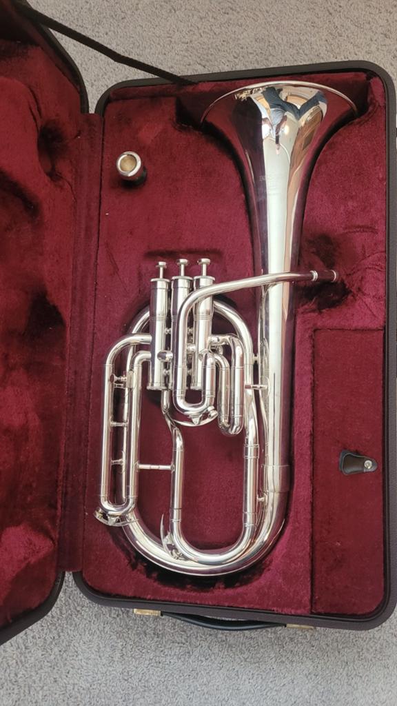 Besson London 700 tenorhoorn met koffer, Muziek en Instrumenten, Ophalen of Verzenden, Gebruikt, Koperblazer