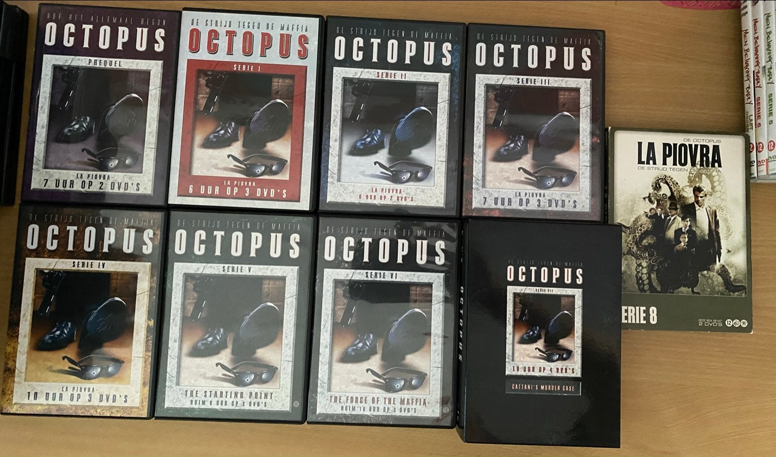 Octopus La Piovra Complete Serie 1-9 DVD Boxset, Maffia en Misdaad, Vanaf 16 jaar, Nederlands, Ophalen of Verzenden